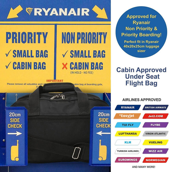 Aerolite Ryanair Maximum Holdall Cabin Bag 40x20x25cm Digital Lugga Travel Luggage Cabin Bags