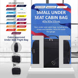 5 CITIES (40x30x10cm) New and Improved 2024 Lufthansa, Austrian Airlines, Swiss Airlines Maximum Cabin Size Underseat Flight Bag, Also Approved For British Airways, Virgin Atlantic, EasyJet, Black