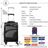 Aerolite (47x35x20cm) Lightweight Soft Shell Cabin Hand Luggage (x3 Set) | 4 Wheels