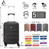 Aerolite 55cm Lightweight Hard Shell 4 Wheel Cabin Suitcase (55x35x20cm) , Approved for Ryanair (Priority), easyJet (plus/flexi), British Airways, Virgin Atlantic, and More