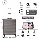 Aerolite 29" Large Lightweight Hard Shell Luggage Suitcase Spinner Suitcase with 8 Wheels, (79x58x31cm), 127L