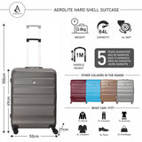 Aerolite 25" (69x50x27cm) Medium Lightweight Hard Shell Checked In Hold Luggage Suitcase with 4 Wheels, 82L Capacity