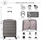 Aerolite Hard Shell Suitcase Complete Luggage Set (Cabin + Medium + Large Hold Luggage Suitcase)