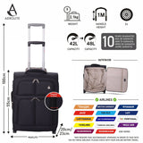 Aerolite Expandable (55x40x20cm) to (55x40x23cm) Lightweight Cabin Hand Luggage 2 Wheels, Maximum Possible Allowance For Ryanair (Priority), Lufthansa