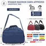 Aerolite (40x20x25cm) Ryanair Maximum Size Hand Luggage New & Improved 2024 Under Seat Holdall Bag