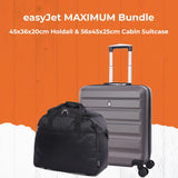 Aerolite easyJet Bundle, Large Cabin (56x45x25cm) Lightweight Hard Shell Cabin Suitcase & (45x36x20cm) easyJet Max Holdall