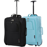 5 Cities Set of 2 21" (55x35x20cm) Lightweight Cabin Hand Luggage Trolley, Fits easyJet(Plus/Flexi/Large Cabin), Ryanair (Priority) Cabin Restrictions, 2 Years Of Warranty