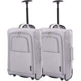 5 Cities Set of 2 21" (55x35x20cm) Lightweight Cabin Hand Luggage Trolley, Fits easyJet(Plus/Flexi/Large Cabin), Ryanair (Priority) Cabin Restrictions, 2 Years Of Warranty