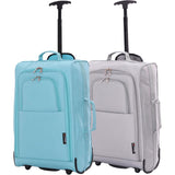 5 Cities Set of 2 21" (55x35x20cm) Lightweight Cabin Hand Luggage Trolley, Fits easyJet(Plus/Flexi/Large Cabin), Ryanair (Priority) Cabin Restrictions, 2 Years Of Warranty