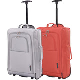 5 Cities Set of 2 21" (55x35x20cm) Lightweight Cabin Hand Luggage Trolley, Fits easyJet(Plus/Flexi/Large Cabin), Ryanair (Priority) Cabin Restrictions, 2 Years Of Warranty