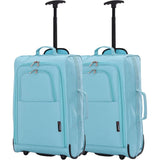 5 Cities Set of 2 21" (55x35x20cm) Lightweight Cabin Hand Luggage Trolley, Fits easyJet(Plus/Flexi/Large Cabin), Ryanair (Priority) Cabin Restrictions, 2 Years Of Warranty