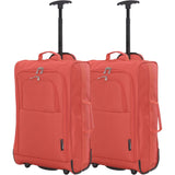 5 Cities Set of 2 21" (55x35x20cm) Lightweight Cabin Hand Luggage Trolley, Fits easyJet(Plus/Flexi/Large Cabin), Ryanair (Priority) Cabin Restrictions, 2 Years Of Warranty