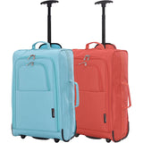 5 Cities Set of 2 21" (55x35x20cm) Lightweight Cabin Hand Luggage Trolley, Fits easyJet(Plus/Flexi/Large Cabin), Ryanair (Priority) Cabin Restrictions, 2 Years Of Warranty