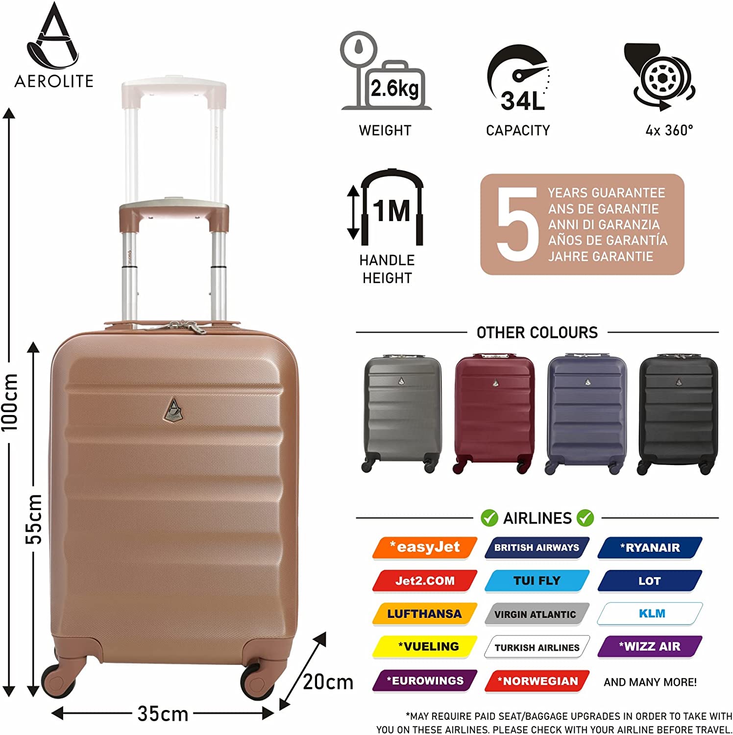 Ryanair EasyJet Under Seat 40x20x25cm Hand Luggage Cabin Bag Flight Holdall  Case