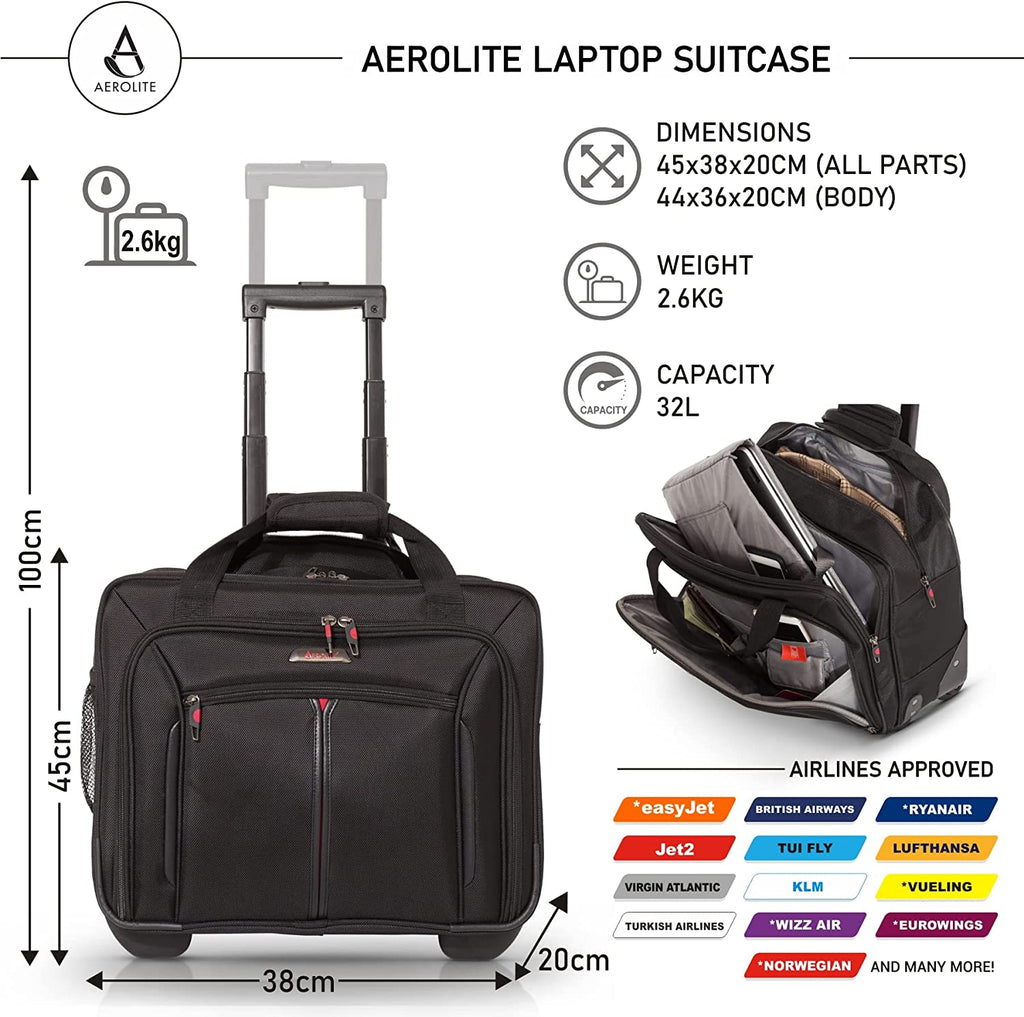 Aerolite (45x35x20cm) Executive Mobile Business Cabin Hand with Luggag ...