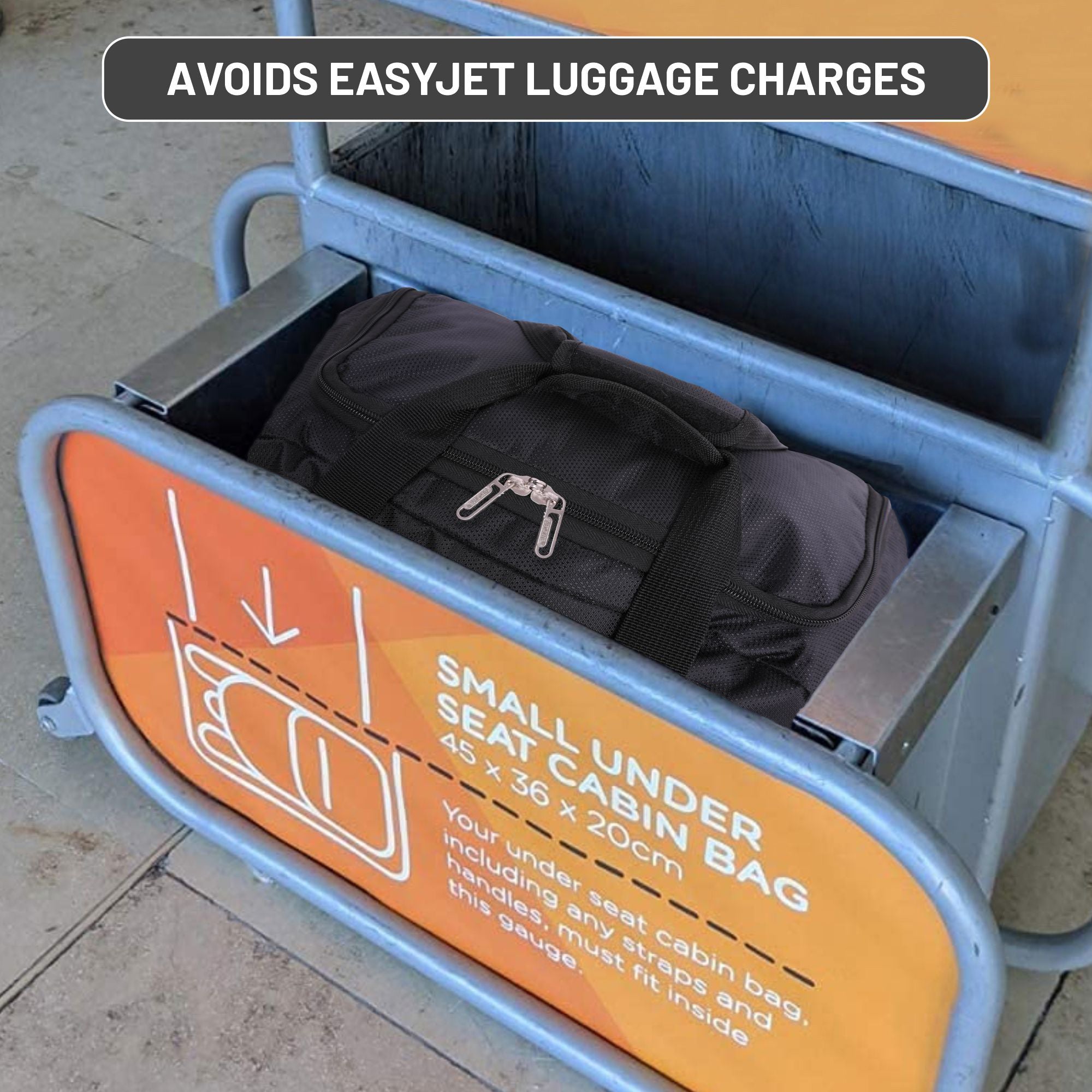 Aerolite easyJet Carry On Under Seat Cabin Luggage Trolley Bag Suitcase  28L, Fits easyJet Hand Cabin Luggage 45x36x20